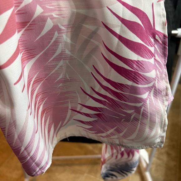 Carole Christian L/XL Pink and Purple Leaf Print Kimono Tropical Resort Vacation - Picture 5 of 6